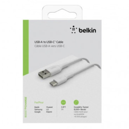 Belkin Câble USB-A vers USB-C CAB001BT1MWH – 1 m Blanc