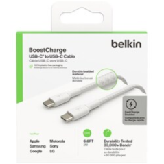 Câble Tressé USB-C / USB-C 2M BELKIN CAB004bt | Smarty Paris