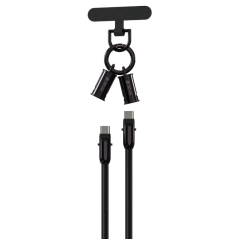 Devia lanyard cable 27W USB-C/Lightning Black