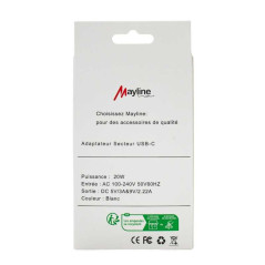 Chargeur secteur USB-C Mayline 20 W | Smarty