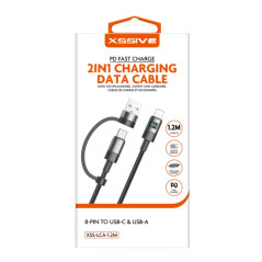 2-in-1 Lightning USB-C Cable XSSIVE 1.2m