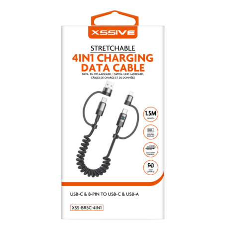 XSSIVE 4-in-1 Cable 1.5 m with Display | Smarty
