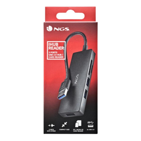 5-port USB hub NGS IHUBREADER – 3 x USB 3.0, SD, TF