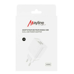 Chargeur Mayline double USB 12W | Smarty Paris