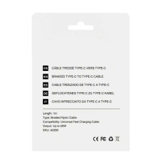 Mayline USB-C 60W Cable 1m iPhone/Samsung | Smarty
