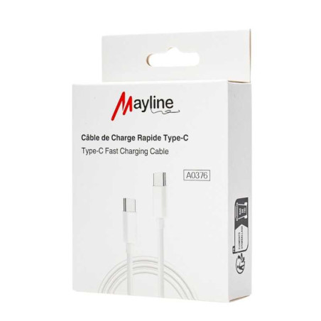Câble USB-C vers USB-C Mayline – 20 W 1 m iPhone/Samsung
