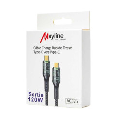 Câble USB-C Mayline 120 W tressé 1 m | Smarty