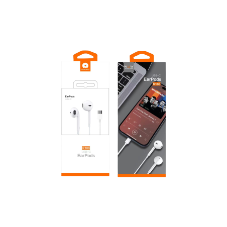 Ecouteurs Kit Main libre USB-C Blanc (WUW-R188) - Audio Réf. A2472 | Sm