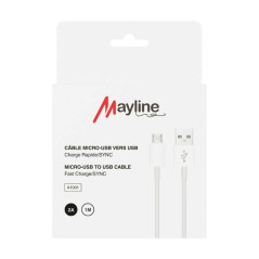 USB to Micro USB Cable Mayline 1 m 20 W | Smarty
