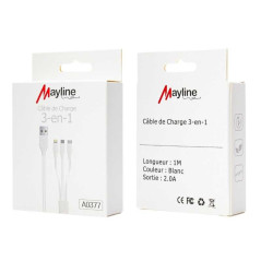 Câble 3-en-1 Mayline 20 W 1 m | Smarty