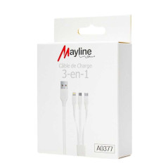 Câble 3-en-1 Mayline 20 W 1 m | Smarty