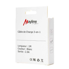 Câble 3-en-1 Mayline 20 W 1 m | Smarty