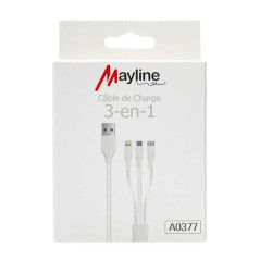 Câble 3-en-1 Mayline 20 W 1 m | Smarty