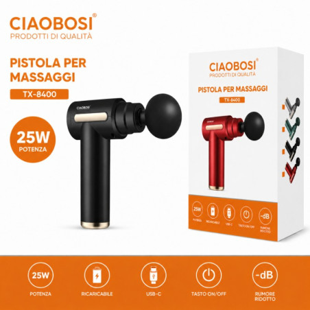 Pistolet de massage CIAOBOSI TX-8400 Noir | Smarty