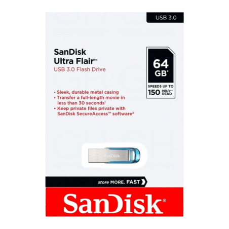 SanDisk Ultra Flair 64GB USB 3.0 flash drive