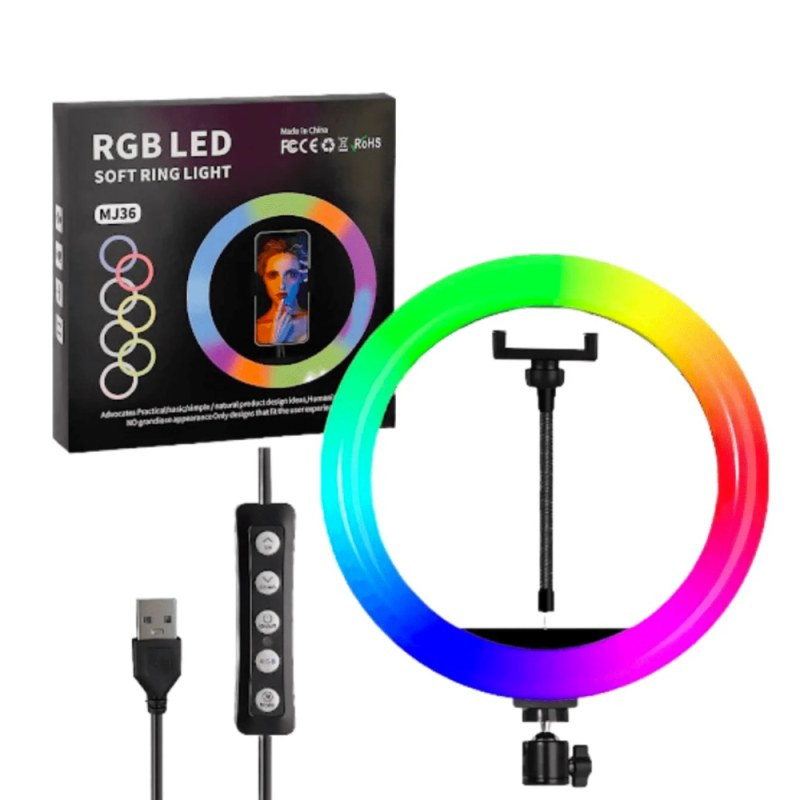 RGB LED Ring Light ECO MJ36 – 35 x 35 cm Stand RGB LED Ring Light ECO MJ36 – 35 x 35 cm Stand