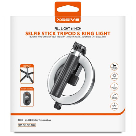 Selfie Stick XSSIVE XSS-SELFIE-RL01 – Built-in Ring Light