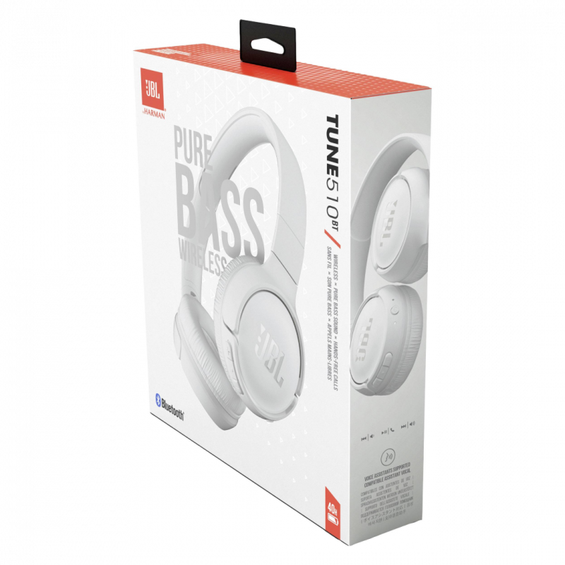 JBL Casque Bluetooth Tune 510BT JBLT510BTWHT – Blanc JBL Casque Bluetooth Tune 510BT JBLT510BTWHT – Blanc