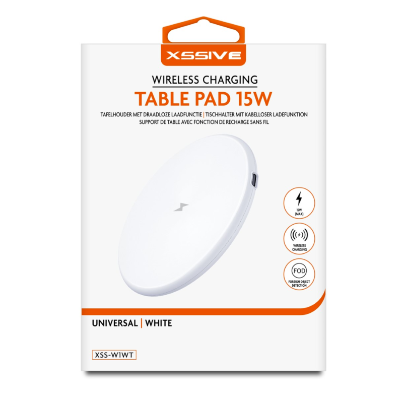 Wireless Charger XSSIVE XSS-W1WT – 15W + USB-C/USB-C 1m Cable White Wireless Charger XSSIVE XSS-W1WT – 15W + USB-C/USB-C 1m Cable White