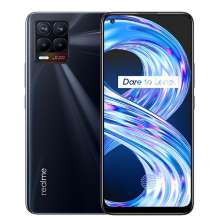 Realme 8 6+128 Go - Cyber Noir - Grade A avec Boîte et Acces