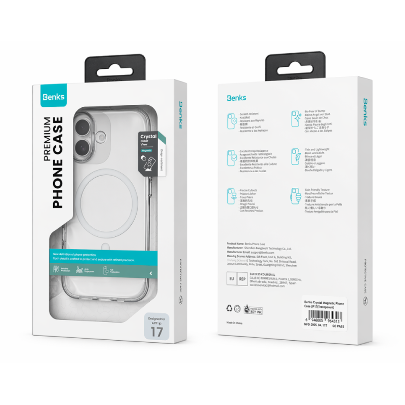 Coque de Protection Benks Crystal Cristal Magnétique pour iPhone