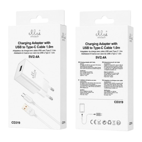 Kit chargeur Ellietech CD319 câble USB-C 1 m