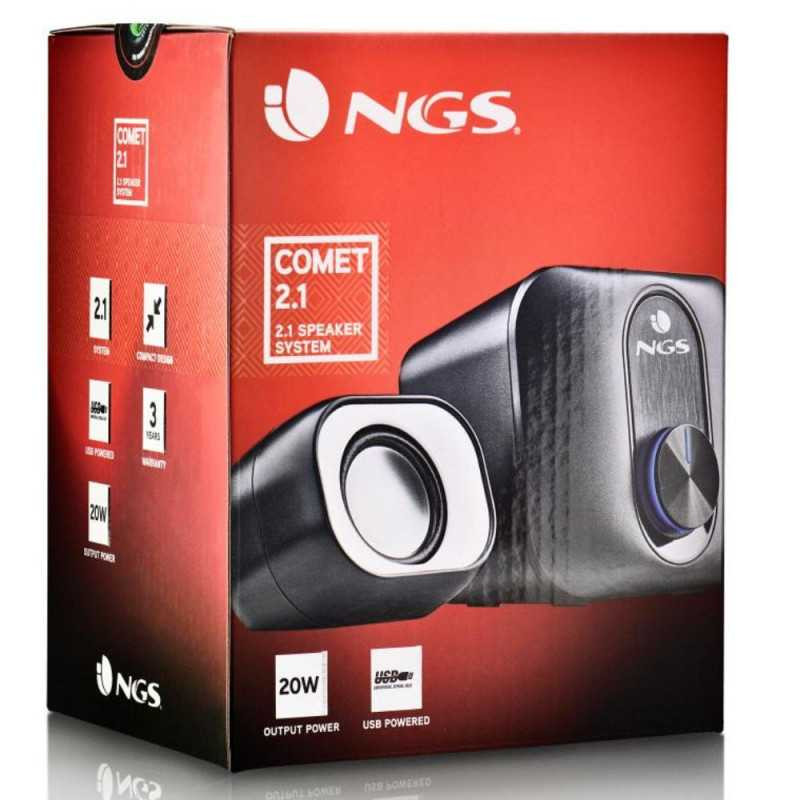 Enceintes PC NGS Comet 2.1 USB avec caisson – Noir et gris Enceintes PC NGS Comet 2.1 USB avec caisson – Noir et gris