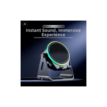 Enceinte Bluetooth – Support de bureau – Charge sans fil multifonction – Lampe RVB – Support pour télé… — ECO · Smarty Paris 18e