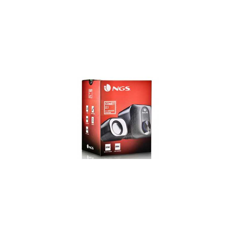 Enceinte PC NGS Comet 2.1 USB Avec Caisson de Basse - Noir et Gris