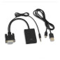 Adaptateur HDMI Vers VGA Qualité HD avec Cable Audio + Cable d'Alimentation USB - 25cm - Noir Adaptateur HDMI Vers VGA Qualité HD avec Cable Audio + Cable d'Alimentation USB - 25cm - Noir