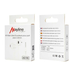 Écouteurs Mayline jack 3,5 mm blancs | Smarty