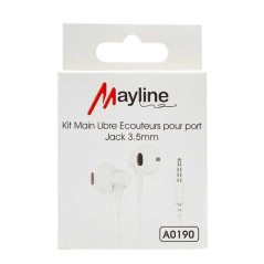 Écouteurs Mayline jack 3,5 mm blancs | Smarty