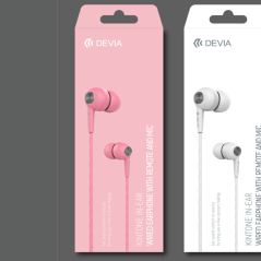 Devia EM018 Wired Earphones Pink | Smarty
