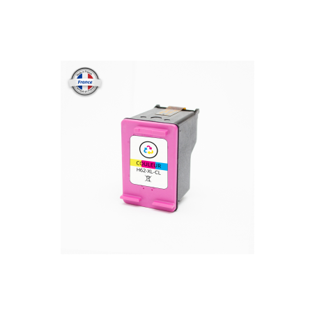 Jet Compatible pour N°62XL - C2P07AE Cyan Inkjet cartridge HP Reman 415 Pages avec puce récente avec niveau |