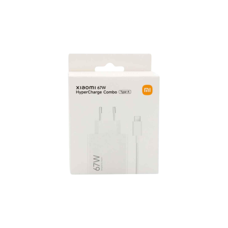 Kit Chargeur Xiaomi HyperCharge Combo USB Avec Câble Type-C 67 W Blanc