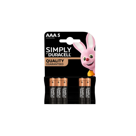 Piles Alcalines Duracell Mini AAA Simplement LR03 MN2400 x 5pcs — Duracell · Smarty Paris 18e