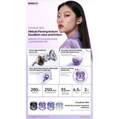 Remax CozyBuds W29 wireless earbuds purple | Smarty