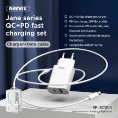 Chargeur rapide GaN Remax RP-U37 20W Lightning