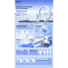 Chargeur 12W REMAX RP-U95 5V/2,4A blanc EU