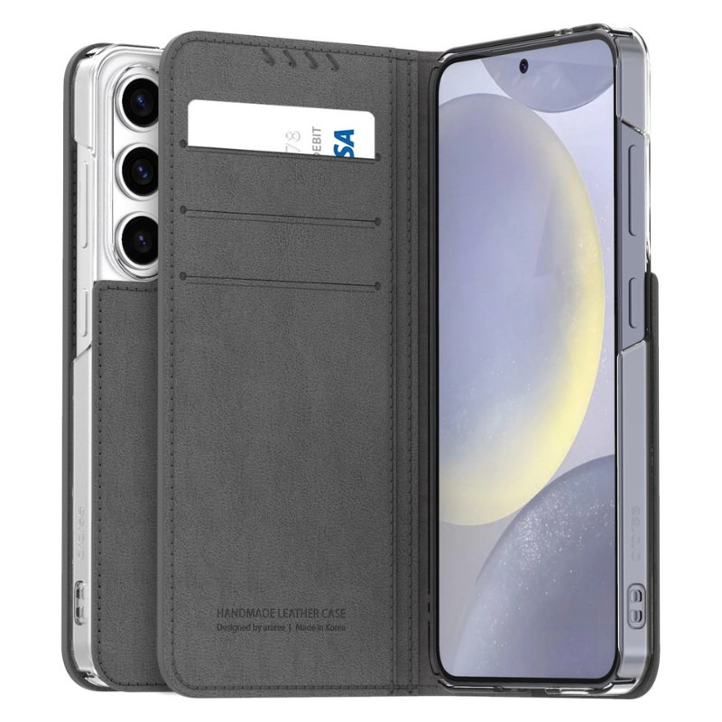 Leather Wallet Case Araree Mustang Diary – Samsung S24 Plus Gray Leather Wallet Case Araree Mustang Diary – Samsung S24 Plus Gray