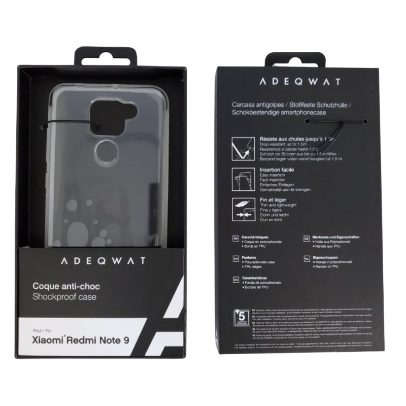 Clear Shockproof Case ADEQWAT Xiaomi Redmi Note 9 Clear Shockproof Case ADEQWAT Xiaomi Redmi Note 9