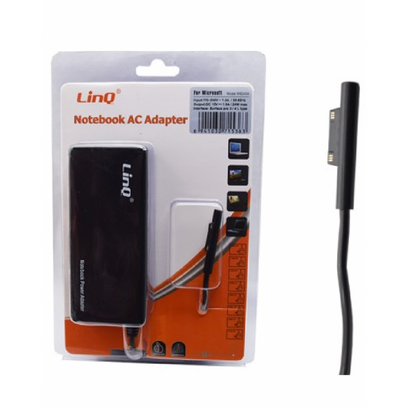 Laptop Charger LinQ MS2434 – Microsoft Surface Type L 24W 15V 1.6A Laptop Charger LinQ MS2434 – Microsoft Surface Type L 24W 15V 1.6A
