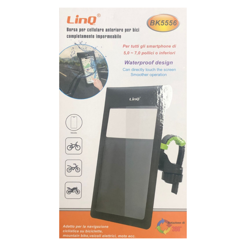 Support de Téléphone Pour Moto Scooter Universel Etanche avec Rotation à 360° 6.5 LinQ BK5556 Support de Téléphone Pour Moto Scooter Universel Etanche avec Rotation à 360° 6.5 LinQ BK5556