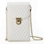 Sac de téléphone portable – Blanc avec ceinture et fermoirs dorés Sac de téléphone portable – Blanc avec ceinture et fermoirs dorés