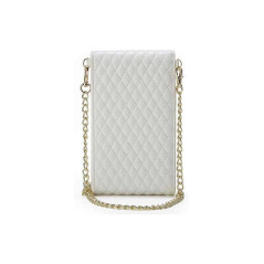 Sac téléphone blanc ceinture fermoirs dorés | Smarty