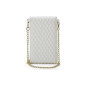 Sac de téléphone portable – Blanc avec ceinture et fermoirs dorés Sac de téléphone portable – Blanc avec ceinture et fermoirs dorés