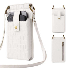 Sac téléphone blanc ceinture fermoirs dorés | Smarty