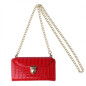 Sac de téléphone portable effet crocodile – Rouge avec ceinture et fermoirs dorés Sac de téléphone portable effet crocodile – Rouge avec ceinture et fermoirs dorés