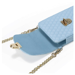 Blue phone bag with belt gold clasps | Smarty