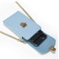 Phone bag ECO with belt – Blue, gold clasps Phone bag ECO with belt – Blue, gold clasps